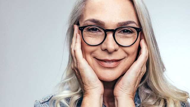 older woman smiling